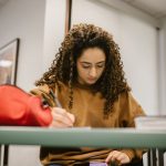 student cheating during an exam